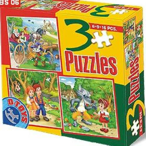 Puzzle Kocour, Chaloupka, Karkulka - DĚTSKÉ PUZZLE